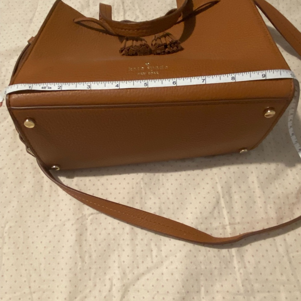 Kate Spade Tan Leather Satchel with Tassels - Picture 3 of 4